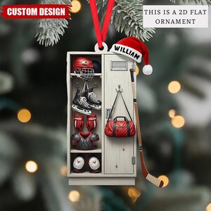 Personalized Hockey Closet Ornament, Custom Hockey Players Ornament, Hockey Lovers Gift, Hockey Hanging Ornament, Hockey Christmas Ornament