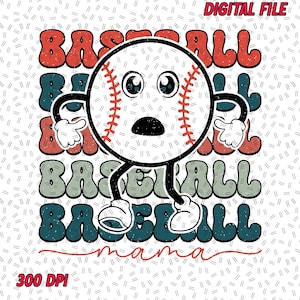 Retro Baseball MAMA png, Baseball Coquette Bow, Baseball Bow, Retro Baseball Mama