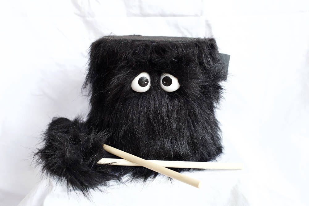 Kids Drum - Furry Black Handmade Durable Eco-Friendly Fun Coolest Mar…
