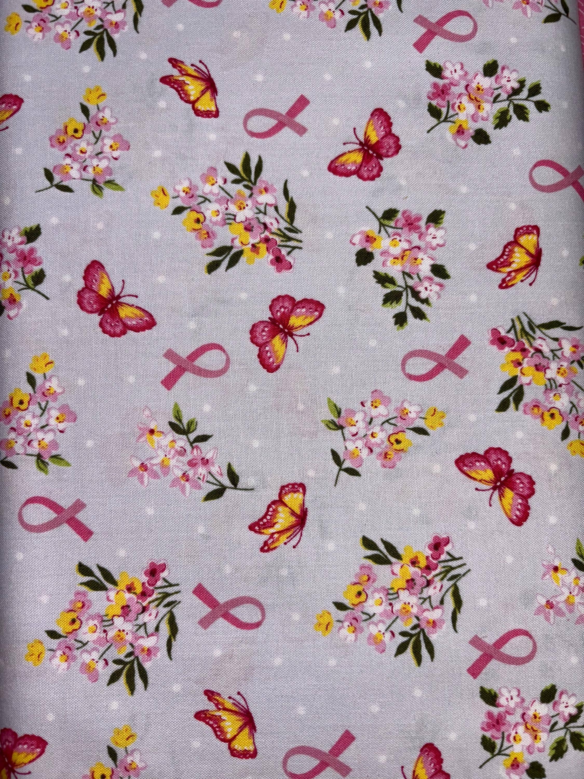 Pink Ribbon Fabric, Breast Cancer Awareness Cotton Fabric by Windham (1 ...