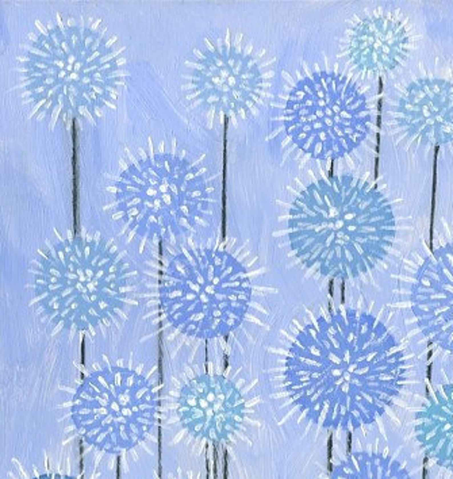 Blue Thistles Painting Blue Globe Thistles Painting Maine Etsy