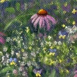 Impressionist Flower Garden Art Print – Maine Cottage Landscape immagine 7