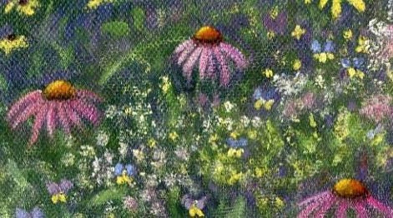 Impressionist Flower Garden Art Print – Maine Cottage Landscape immagine 7