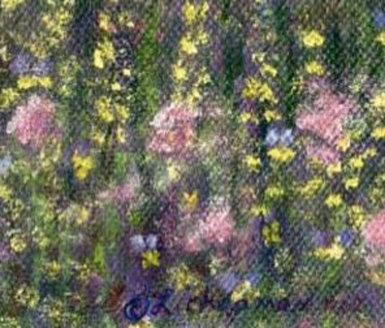 Impressionist Flower Garden Art Print – Maine Cottage Landscape immagine 3
