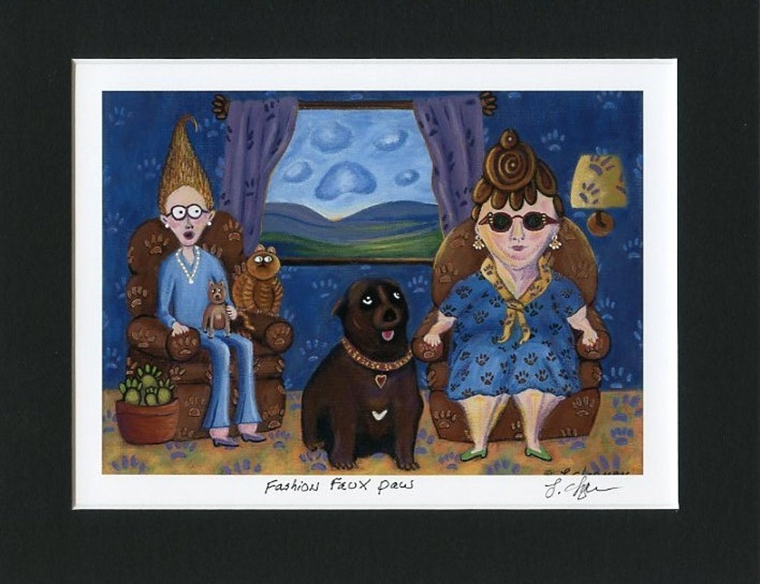 Funny Dog Art Print Dog Art Print Illustration Print fashion Faux Paw