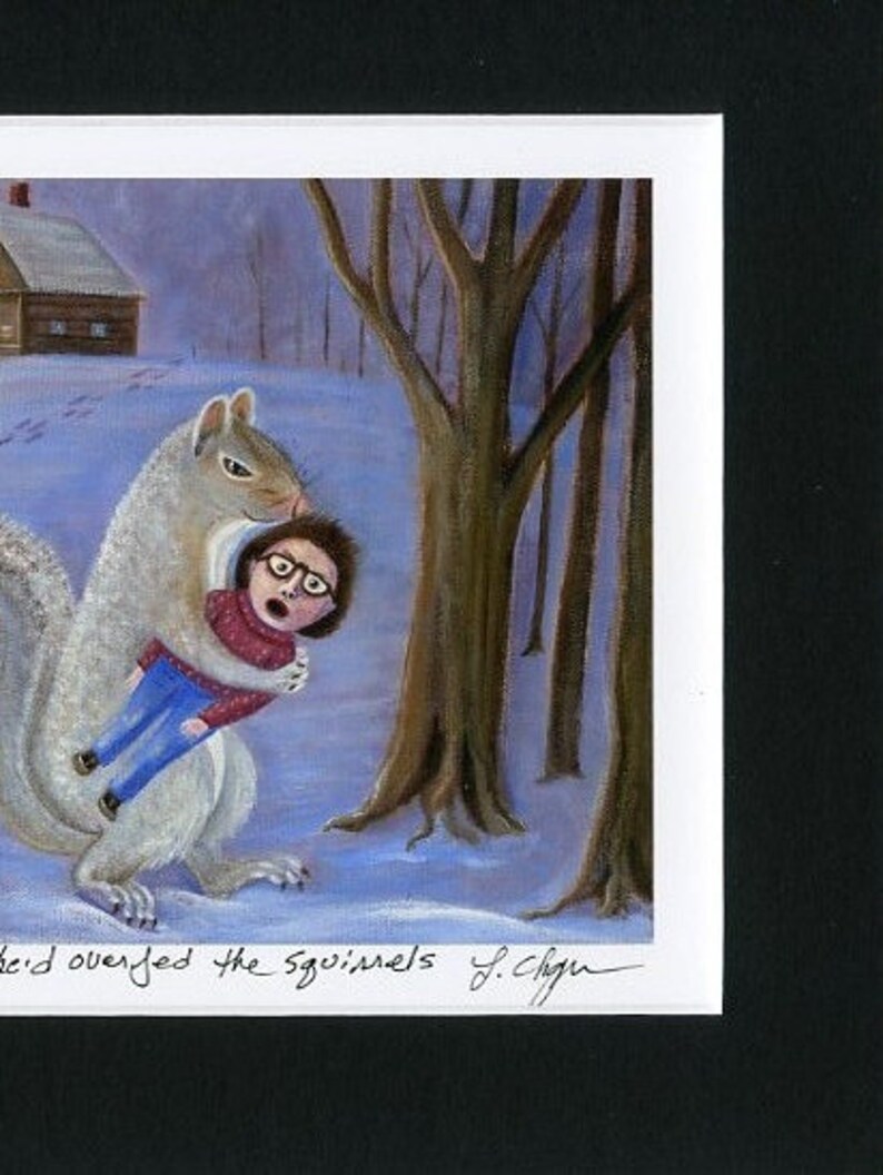 Funny Squirrel Art Print Funny Animal Art Print Funny Woodland Art