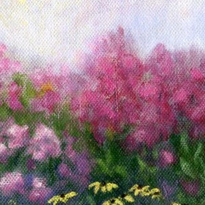 Impressionist Flower Garden Art Print – Maine Cottage Landscape immagine 5