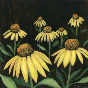 Coneflower Art Print - Yellow Coneflowers - Yellow Coneflower Art - Maine Coneflower Art - Coneflower Garden - Mother&#39;s Day Gift - Giclee