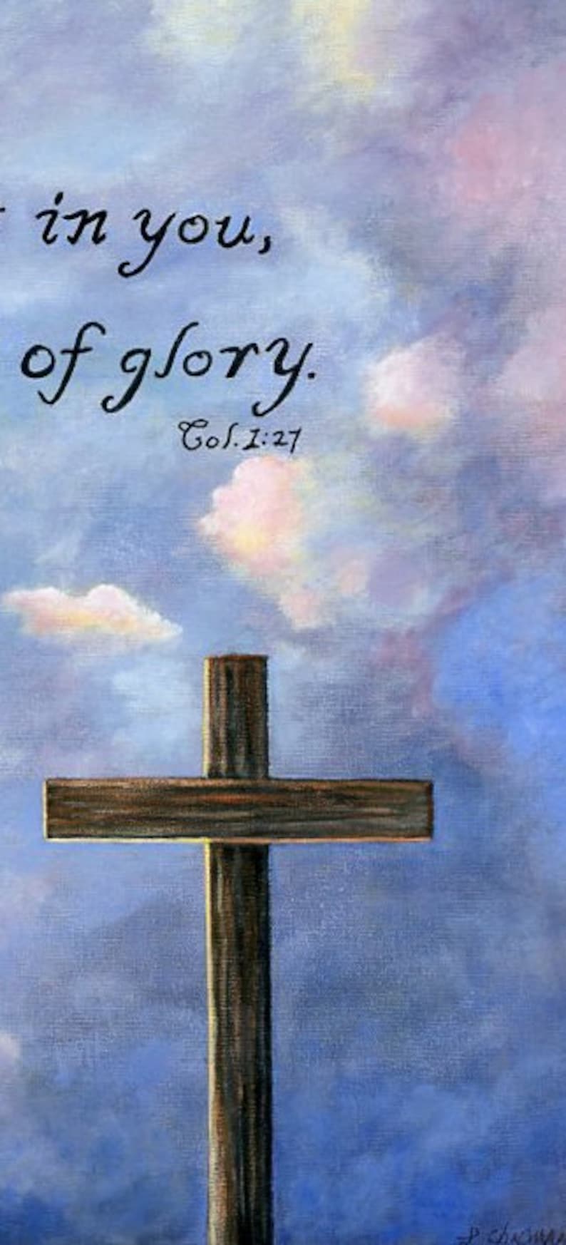 Bible Verse and Cross Art Print Bibical Scripture Art Etsy