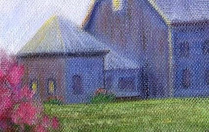 Impressionist Flower Garden Art Print – Maine Cottage Landscape immagine 4