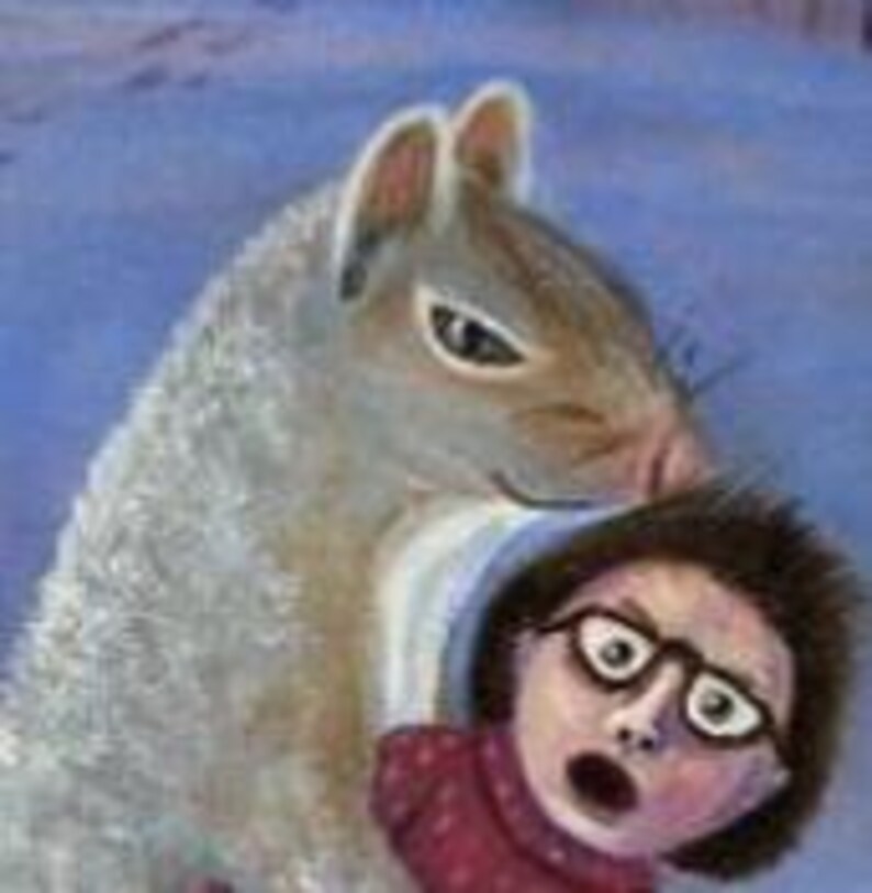Funny Squirrel art - Woodland animals - Matted Art Print image 10