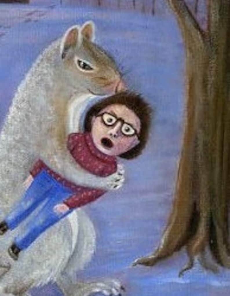 Funny Squirrel Art Print Funny Animal Art Print Funny Woodland Art
