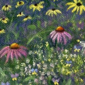 Impressionist Flower Garden Art Print – Maine Cottage Landscape immagine 6