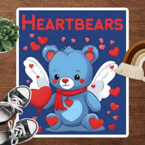 Cute Teddy Bear Sticker for Cute Teddy Bear Sticker for Kid Teddy Bear Gift Sticker for Lady Sticker for Women Heart Sticker