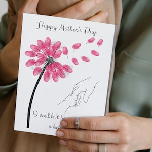 Handabdruck Blumen Muttertagskarte - Druckbare Kinder Handwerk DIY Geschenk - Muttertagsaktivität für Kinder - Sofort Download