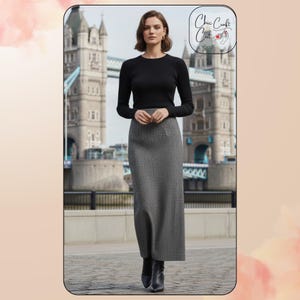 Maxi Pencil Skirt Sewing Pattern: Back Vent (XS–4XL) – PDF