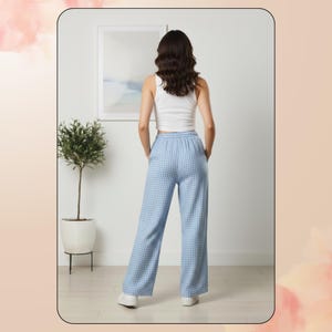 Wide Leg Lounge Trousers Sewing Pattern: Elastic Drawstring Waist (XS–3XL) – PDF