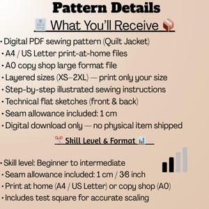 Quilt Jacket Sewing Pattern: Patchwork Chore Coat (XS–2XL) PDF.