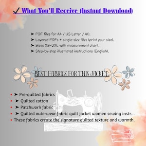 Quilt Jacket Sewing Pattern: Patchwork Chore Coat (XS–2XL) PDF.