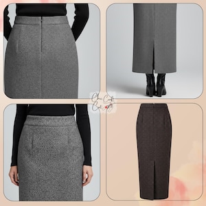 Maxi Pencil Skirt Sewing Pattern: Back Vent (XS–4XL) – PDF