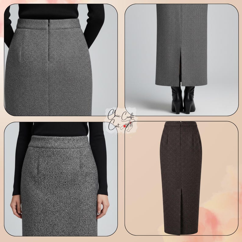 Maxi Pencil Skirt Sewing Pattern: Back Vent (XS–4XL) – PDF