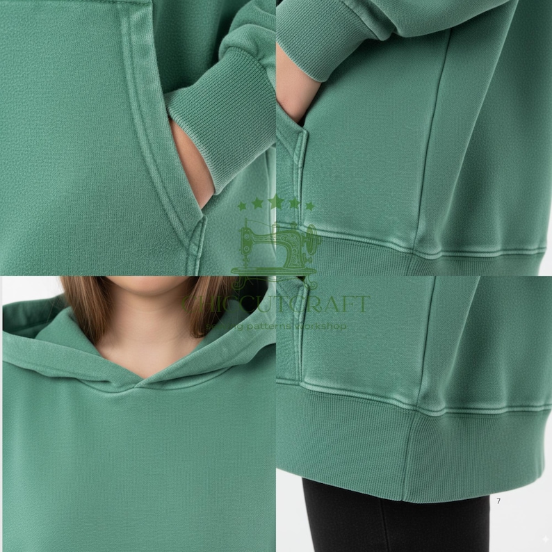 Women's Oversized Hoodie Sewing Pattern: Drop Shoulder Kangaroo Pocket (XS–3XL) – Beginner PDF Pattern
