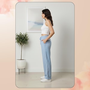 Wide Leg Lounge Trousers Sewing Pattern: Elastic Drawstring Waist (XS–3XL) – PDF