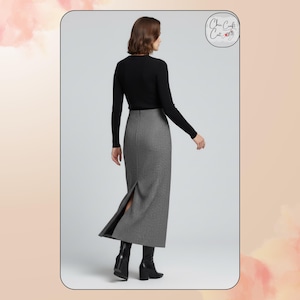 Maxi Pencil Skirt Sewing Pattern: Back Vent (XS–4XL) – PDF