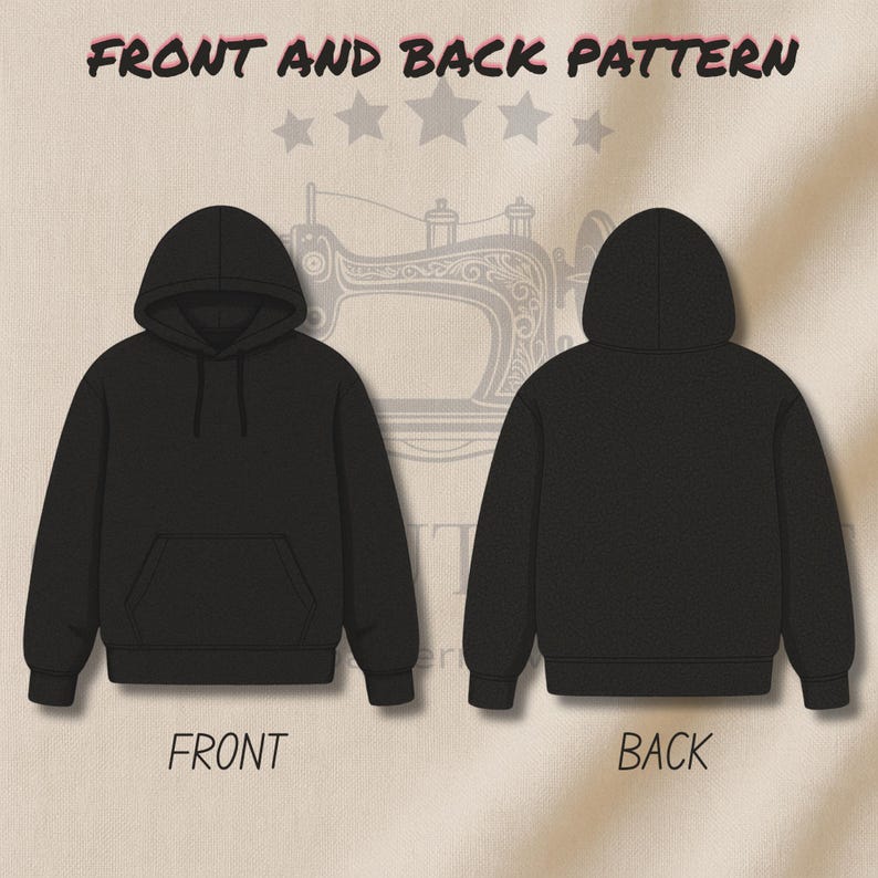 Oversized Sherpa Hoodie Sewing Pattern: Unisex Winter Pullover (PDF Pattern, Sizes XS–3XL)