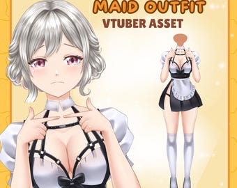 Live2D VTuber Maid Outfit | Rigged Vtuber Asset | Ready to Use