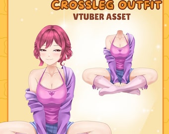 Live2D VTuber Crossleg Outfit | Rigged Vtuber Asset | Ready to Use