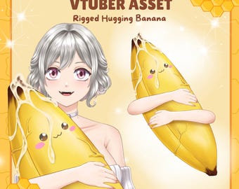 Live2d Hugging Banana Rigged Vtuber Asset | Animated Hand Prop | Vtube Studio Ready
