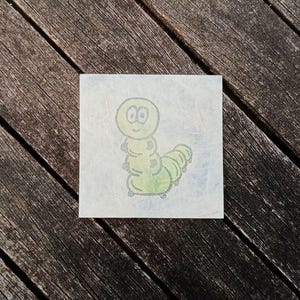 Bruco - Stampa linoleum su carta di riso nepalese