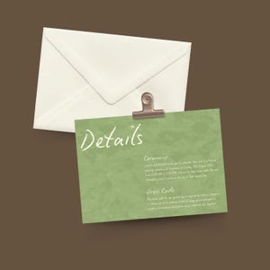 Plantilla de tarjeta de invitación, tarjeta de detalles, tarjeta de boda minimalista, tarjeta de boda elegante, tarjeta de invitación elegante, plantilla editable de Canva