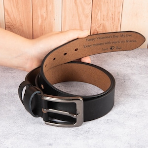 Personalized Leather Belt,Unique Boyfriend Gift,Engraved Men&#39;s Belt,,Anniversary Gift, Gift for Dad,Gift for Him,Anniversary Handmade Belt