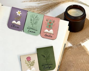 Personalized Birth Flower Magnetic Bookmark-A Meaningful Book Lover Gift for Women