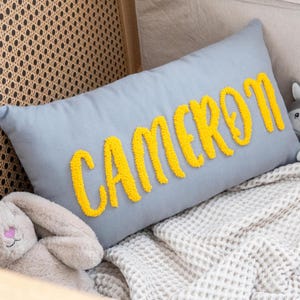 Custom Name Punch Needle Embroidered Personalized Gift Pillow, Custom Pillow Cover, Personalized Pillow, Custom Gift, Custom Throw Pillow