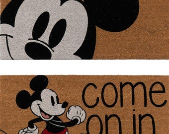 Disney Mickey Mouse Coir Doormat Welcome Mat Front Door Garage Entryway