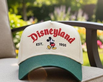 Cappello vintage Disneyland con Topolino, berretto da baseball Disney del 1955, cappello Disney ricamato retrò, regalo per gite al parco e fan, cappello del parco magico