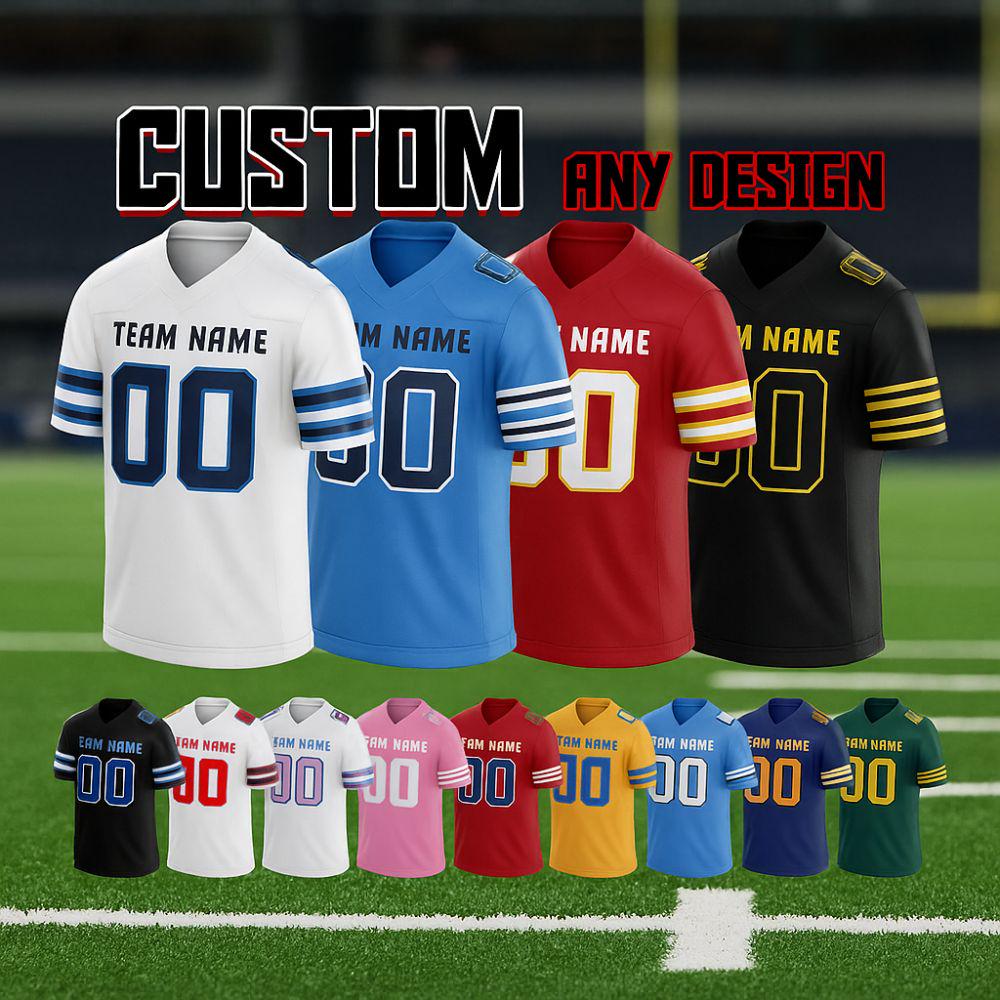 Custom Football Fine Jersey T-Shirt For Men