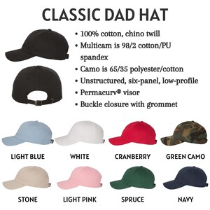 Pu&ograve; includere: Una selezione di cappelli da pap&agrave; classici in vari colori, tra cui blu chiaro, bianco, lampone, mimetico verde, pietra, rosa chiaro, abete e blu navy. I cappelli sono non strutturati, a sei pannelli, a basso profilo e presentano una visiera Permacurv&reg; e una chiusura a fibbia con occhiello.