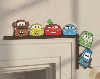 Disney Cars Door Corner Sign,, Pixar Characters Home Decor,  Nursery Shelf Sitter, Cartoon Room Sign, Bedroom Corner Decoration