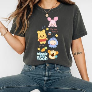 Comfort Color Winnie the Pooh T-Shirt, Cute Cartoon Tee, Vintage Style Soft Cotton Shirt, Disney Inspired Unisex Top
