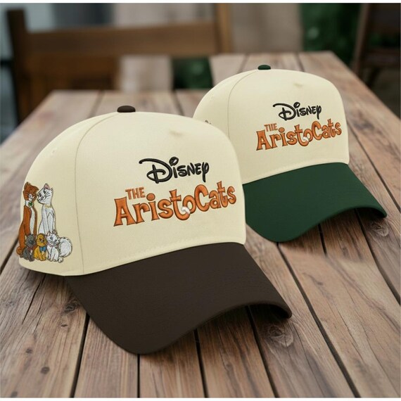 Disney The Aristocats Embroidered Hat, Vintage Two Tone Baseball Cap, Marie Duchess Thomas OMalley, Cute Cat Cartoon Hat, Disney Fan Gift