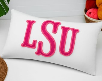 Monogrammed Pillow, Custom Wedding Gift Punch Needle Embroidered Pillow, Personalized Monogram Gift for Couple, Letter Pillow, Housewarming