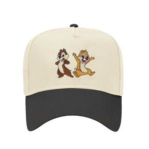 Czapka Disney Chip i Dale, słodka czapka z haftem kreskówkowym, dwukolorowa czapka baseballowa w stylu Trucker dla fanów