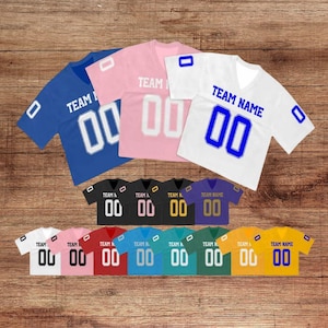 Women&#39;s Custom Football Jersey, Personalized Short Sleeve Uniform with Team Name And Number for Cheerleading or Sports