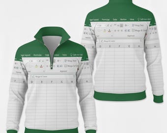 Grappige spreadsheet pullover met kwartrits, Excel-trui, shirt voor kantoorhumor, cadeau data-analist, gezellig thuiswerken