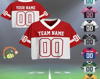Camiseta corta de fútbol personalizada para mujer, camiseta corta personalizable, nombre y número de equipo personalizados, camiseta corta con logotipo personalizado para mujer