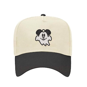 Geist Micky Maus Hut | Niedliche Halloween Trucker Cap | Bestickter Cartoon-Mäusegeist-Hut | Spooky Disney Herbst 2025 Kostüm Accessoire